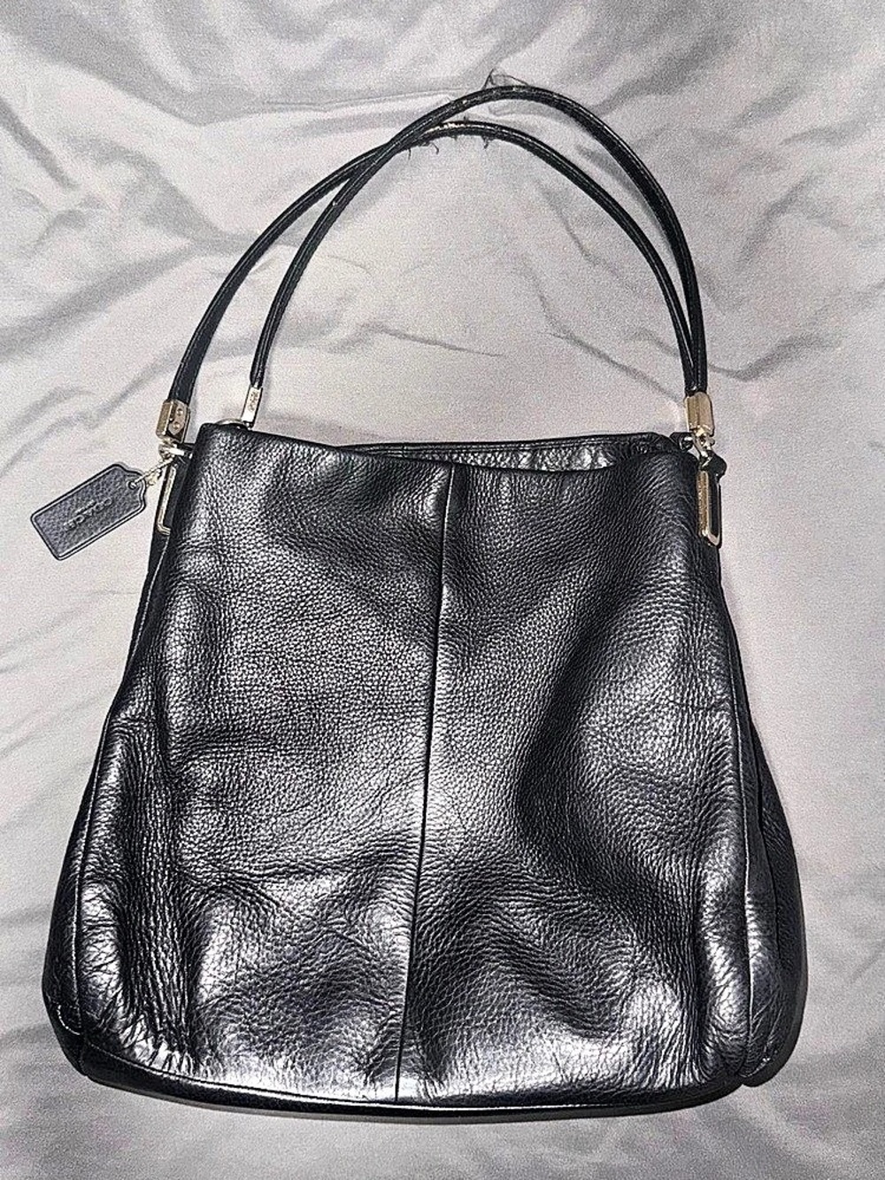 Coach Erin Shoulder Bag Black Leather Hobo Bag